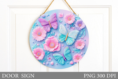 Butterflies Door Sign Design. Butterflies Sublimation Product Image 1