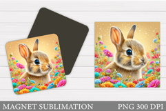 Cute Bunny Magnet Design. Cute Bunny Sublimation Product Image 1