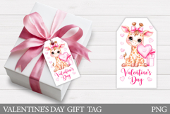 Valentines Giraffe Gift Tag. Valentine Gift Tag Printable Product Image 1