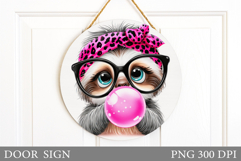 Funny Sloth Door Sign Design. Cute Sloth Sublimation Product Image 1