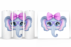 Cute Elephant Tumbler Design. Funny Elephant Tumbler Wrap Product Image 2