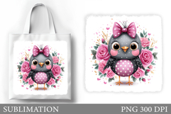 Cute Bird Tote Bag Design. Cute Bird Sublimation Product Image 1