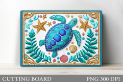 Sea Turtle Cutting Board. Sea Turtle Sublimation Product Image 1