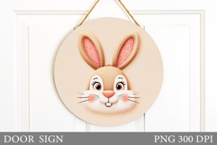 Cute Bunny Door Sign Design. Cute Bunny Sublimation Product Image 1