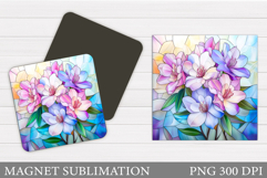 Flowers Magnet Design. Floral Magnet Sublimation Product Image 1