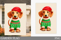 Christmas Dachshund Garden Flag. Christmas Garden Flag Product Image 1