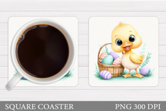 Easter Duck Coaster Sublimation. Duck Coaster Design Product Image 1