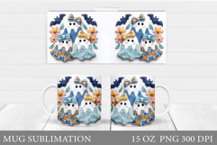 Cute Ghost Mug Design. Cute Halloween Sublimation Product Image 1