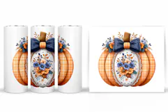 Pumpkin Tumbler Design. Fall tumbler Sublimation Product Image 2