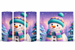 Cute Snowman Tumbler. Winter Tumbler Sublimation Product Image 2