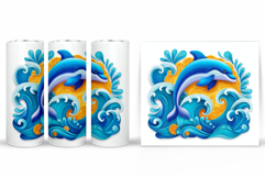 Dolphin Tumbler Design. Cute Dolphin Tumbler Sublimation Product Image 2