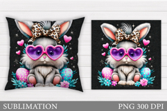 Easter Bunny Sublimation. Easter Bunny Pillow Design Product Image 1