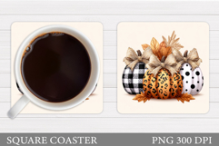Pumpkin Coaster Design. Fall Coaster Sublimation Product Image 1