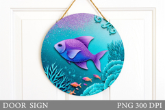 Fish Door Sign Sublimation. Fish Sublimation Product Image 1