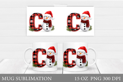 Christmas Letter C Sublimation. Christmas Mug Design Product Image 1