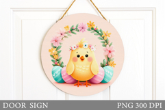 Easter Chick Door Sign Design. Easter Door Sign Sublimation Product Image 1