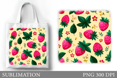 Strawberry Tote Bag Sublimation. Strawberry Sublimation Product Image 1