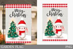 Christmas Bunny Garden Flag. Christmas Garden Flag Design Product Image 1