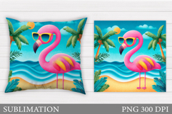 Flamingo Pillow Design. Flamingo Sublimation Product Image 1