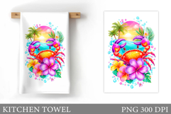 Crab Kitchen Towel. Sea Kitchen Towel Design Product Image 1