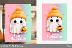 Cute Ghost Garden Flag. Cute Halloween Garden Flag Design Product Image 1