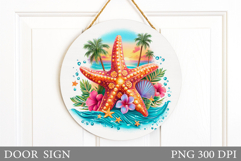Starfish Door Sign Sublimation. Sea Sublimation Product Image 1