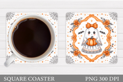 Ghost Coaster Design. Halloween Coaster Sublimation Product Image 1
