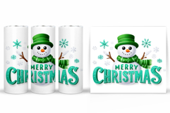 Cute Snowman Tumbler. Winter Tumbler Sublimation Product Image 2
