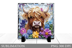 Highland Cow Sublimation. Cute Cow Slate Design Product Image 1