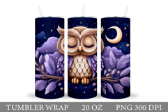 Cute Owl Tumbler Sublimation. Owl Sublimation Product Image 1