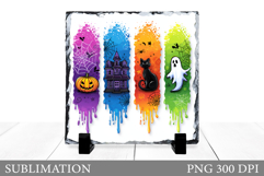 Halloween Slate Sublimation. Cute Ghost Slate Design Product Image 1