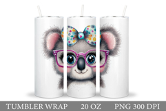 Cute Koala Tumbler Sublimation. Funny Koala Tumbler Design Product Image 1