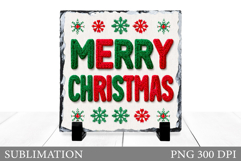 Merry Christmas Slate Sublimation. Christmas Slate Design Product Image 1