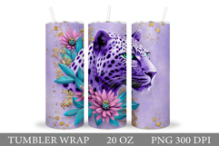 Leopard Tumbler Design. Leopard Sublimation Product Image 1