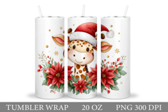 Christmas Giraffe Tumbler. Christmas Tumbler Sublimation Product Image 1