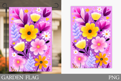 Flowers Garden Flag Design. Floral Garden Flag Sublimation Product Image 1