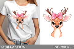 Cute Deer Sublimation. Cute Deer T-Shirt Design Product Image 1
