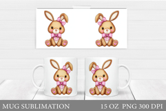 Cute Bunny Mug Design. Cute Bunny Sublimation Product Image 1