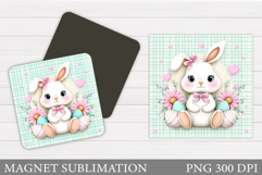 Easter Bunny Magnet. Easter Magnet Sublimation Product Image 1