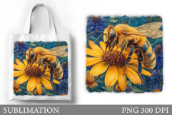 Bee Sublimation. Bee Tote Bag Sublimation Product Image 1