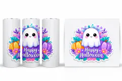Cute Ghost Tumbler Sublimation. Halloween Tumbler Design Product Image 2