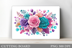 Roses Cutting Board. Flowers Cutting Board Sublimation Product Image 1
