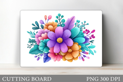 Floral Cutting Board Design. Flowers Cutting Board Product Image 1