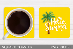 Palm Tree Coaster Design. Summer Coaster Sublimation Product Image 1