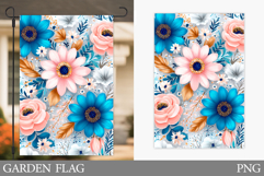 Flowers Garden Flag Sublimation. Floral Garden Flag Design Product Image 1