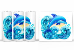 Dolphin Tumbler Design. Cute Dolphin Tumbler Sublimation Product Image 2