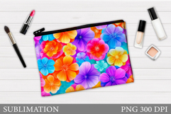 Flowers Makeup Bag Design. Flowers Cosmetics Bag Sublimation Product Image 1