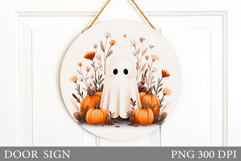 Halloween Ghost Door Sign. Halloween Door Sign Sublimation Product Image 1