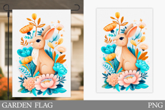 Summer Bunny Garden Flag. Spring Garden Flag Sublimation Product Image 1