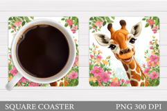 Cute Giraffe Coaster Design. Cute Giraffe Sublimation Product Image 1